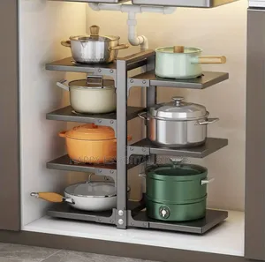 7 Layers Adjustable Heavy Duty Pan Pot Storage Rack