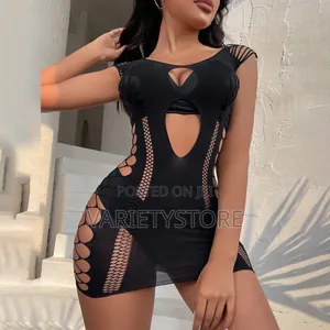 Sexy Women Bodycon Mini Dress Fishnet See Through Clubwear
