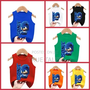 Sonic Character Sleeveless Tops Ages 2 to 13 Years
