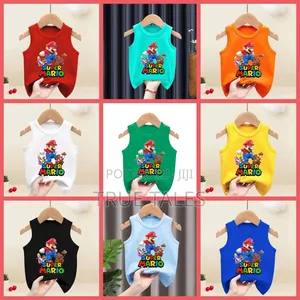 Super Mario Character Sleeveless Tops Ages 2 to 13 Years