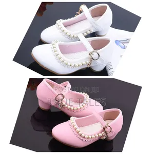 High Quality Beaded Girl's Low Heels Party Shoes Size 25to37