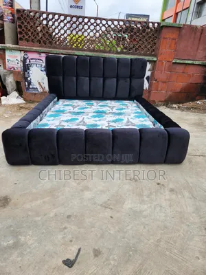Padded Black 5by6 Bed Frame