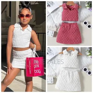 Turkey Girl's Crop Top and Short Skirt Set