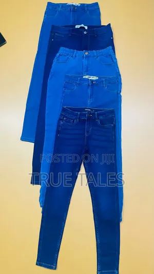 Unisex Boys And Girls Plain Blue Jeans