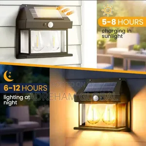 Outdoor Solar Wall Light Dual Bulb Motion Sensor Light