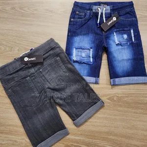 Young Boy's Denim Shorts Black And Blue