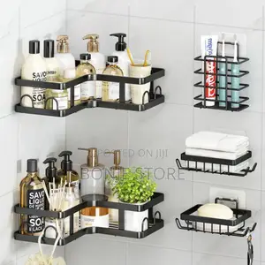 5in1 Corner Shower Caddy Bathroom/Toilet Self Adhesive Racks