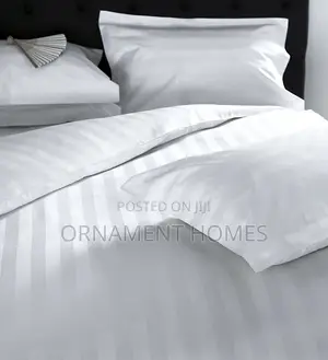 Silk White Bedsheet and Decorative Pillowcases