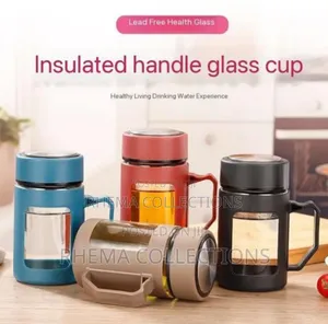 500ml Insulated Handle Glass Cup