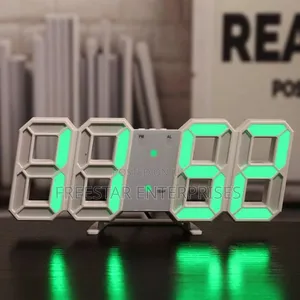 Digital LED 3D Alarm Clock. LED Wall Clock