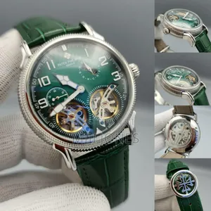 Patek Mechanical Green Leather 