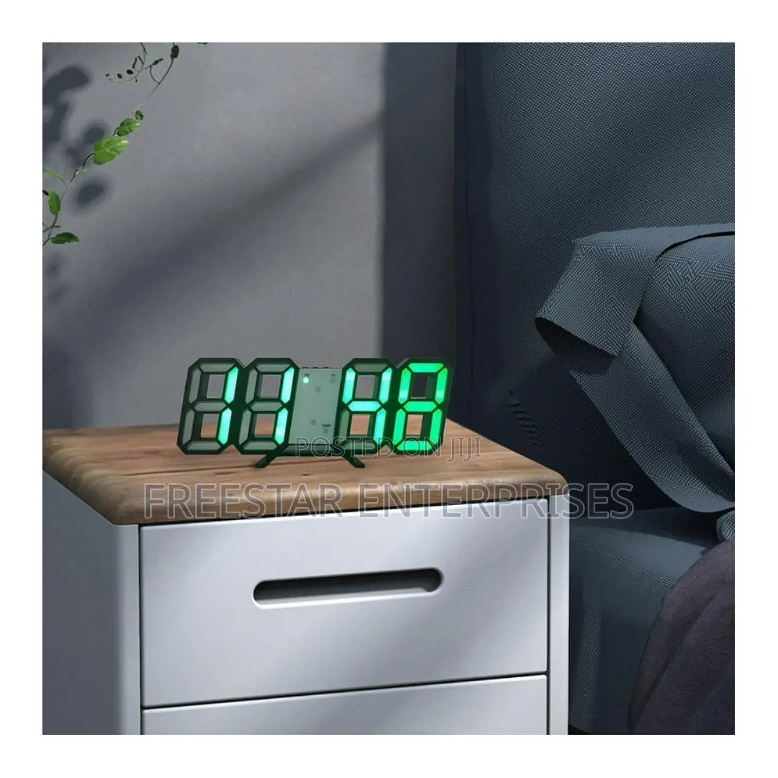 Digital LED 3D Alarm Clock. LED Wall Clock