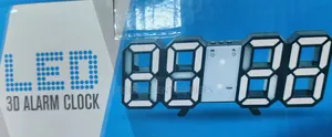 Digital LED 3D Alarm Clock. LED Wall Clock