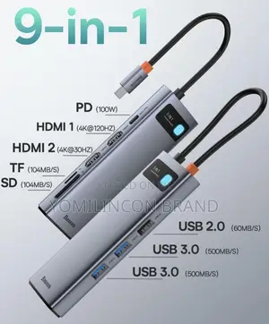 Baseus Metal Gleam 9-in-1 Multifel Type-C Hub Dock Station