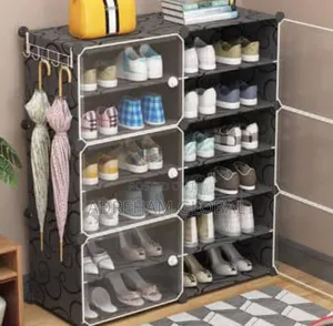 6 Layers Double Sided Quality Plastic Shoe Rack With Cover