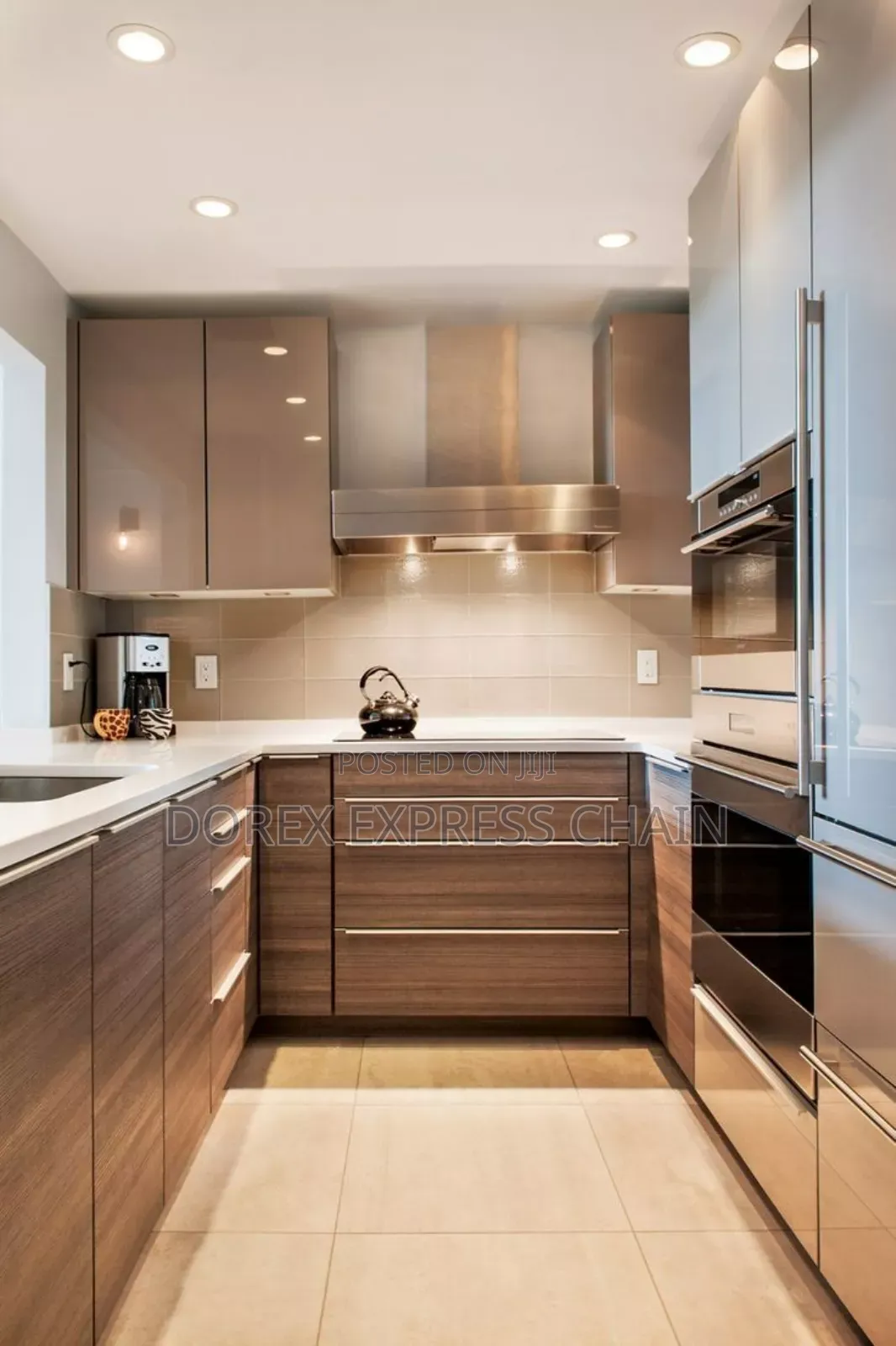 Golden Luxury Kitchen Interior.
