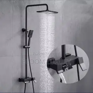Matte Black Button Luxury Surface Shower