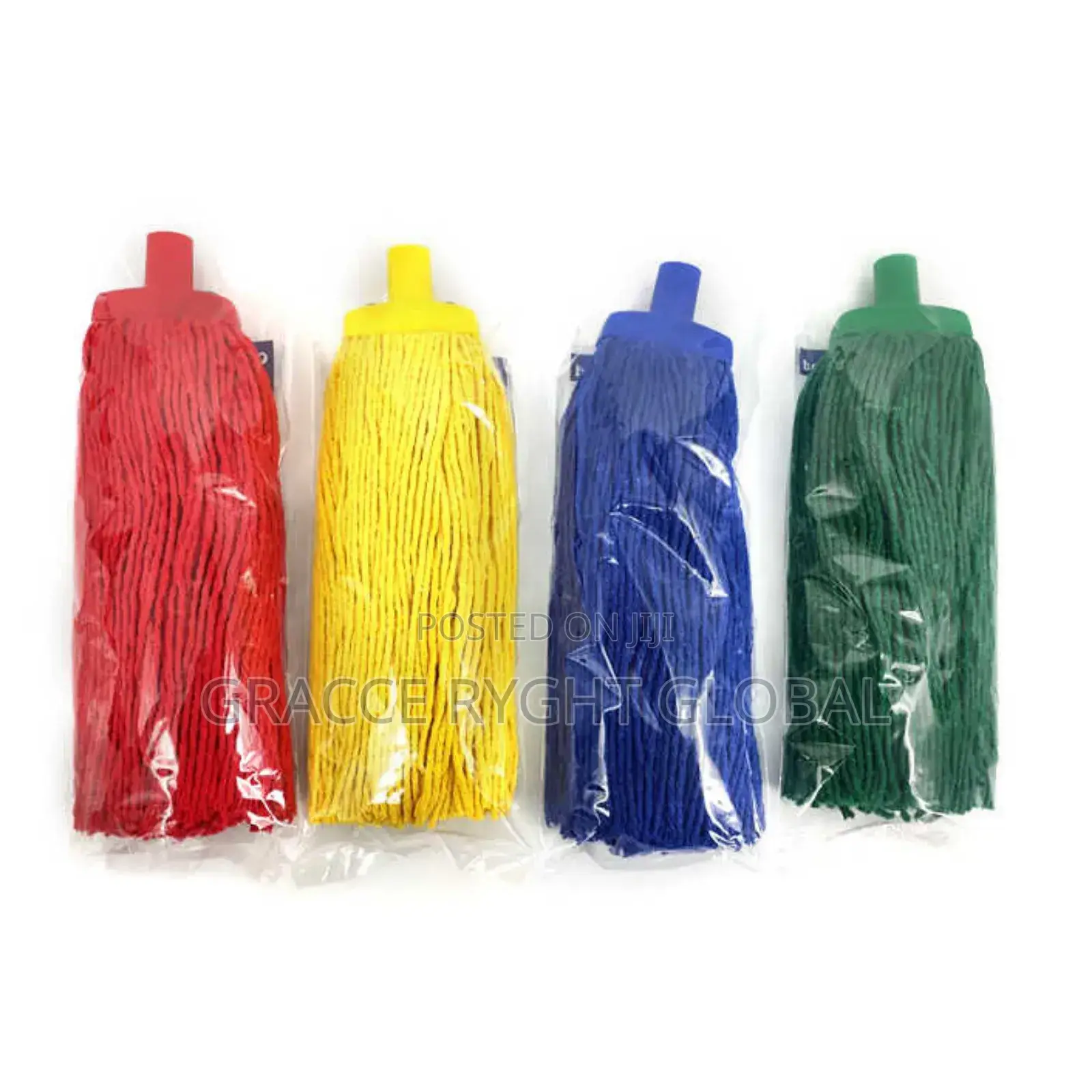 Colored Cotton Mop Head With Stainless Handle