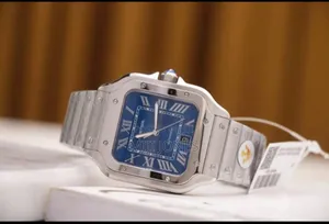Blue Dial Cartier Silver Watch