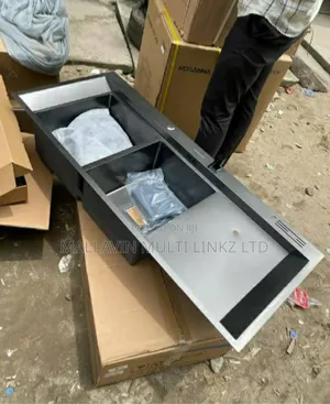 Undermount Double Bowl Black Kitchen Sinks With Drainboard