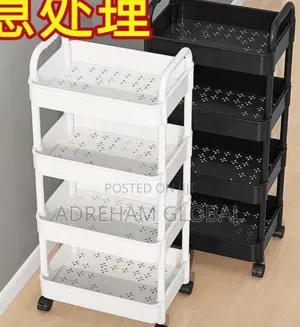 4layers Multipurpose Plastic Trolley, Available in White