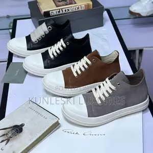 Rick Owens Ramones Jumbo Lace DRKSHDW Leather Sneakers