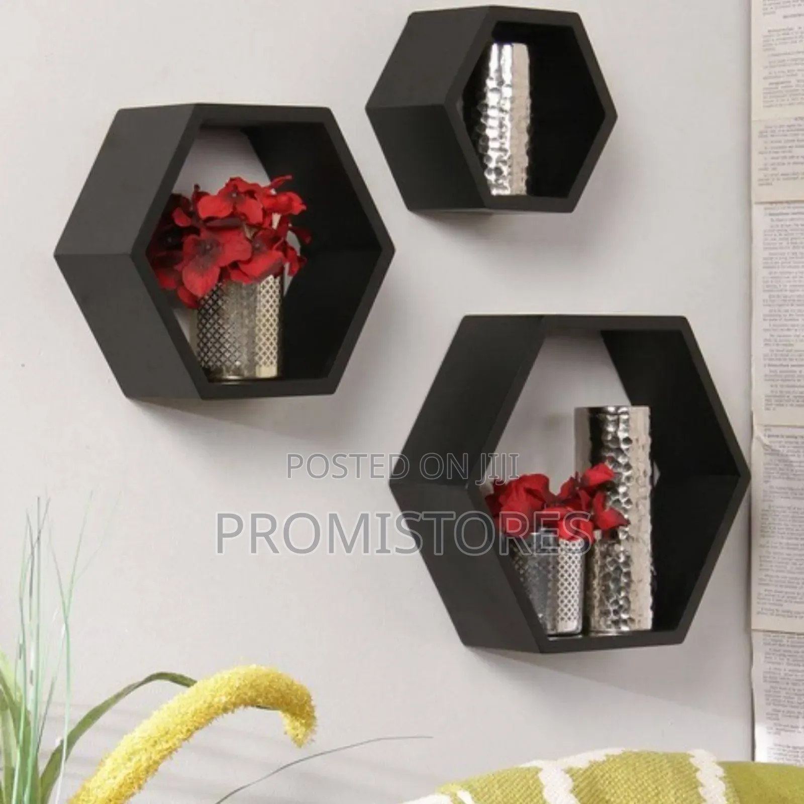 Wall Mounted Hexagon Decorative Floating Shelves
