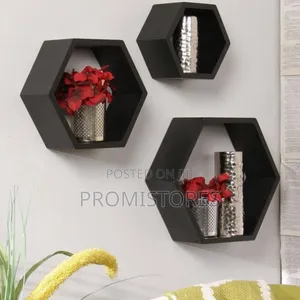Wall Mounted Hexagon Decorative Floating Shelves