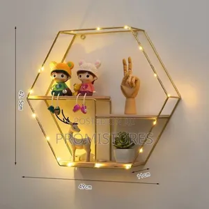 Wall Mounted Hexagon Metal Floating Shelves