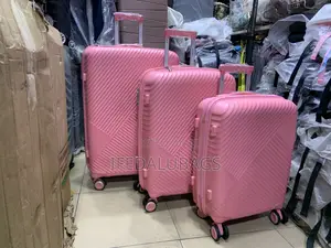 Set of Quality Pink Unbreakable Rubber Luggage