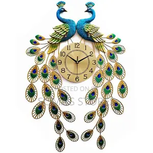 Double Head Peacock Clock