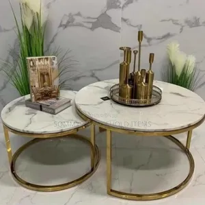 Real Marble Top 2in1 Center Table. Size (70x50cm)