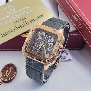 Original Cartier Mechanical Black Leather Strap Watch