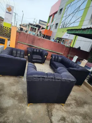 Black Set of 7 Seaters Sofa Chair