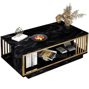 Modern Faux Wooden Top Center Table MDF