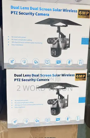 6mp Dual Less Dual Screen Solar Wireless PTZ Security Camera