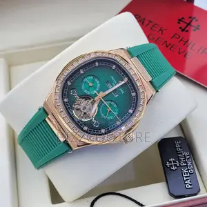 Original Patek Philippe Chronograph Green Rubber Watch