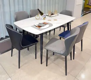 Classic Marble Dining Table 6chairs
