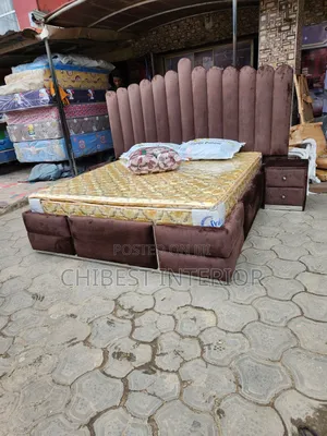 Brown 6by6 Bed Frame With Side Drawers.