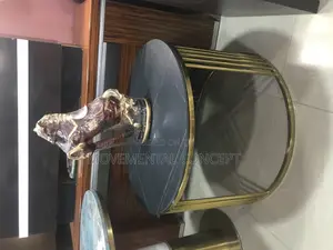 Executive Black Marble Center Table and Art Decor
