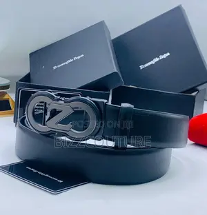 Original Ermengildo Zegna Black Leather Belt Is Available