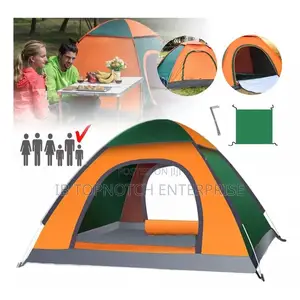 3-4people Large Green Orange Space Tent