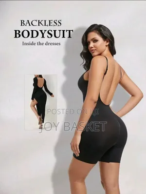 Ribbed Backless Bodysuit Shapewear