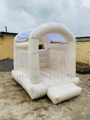 Fairly Used White Bouncing Castle for Sale