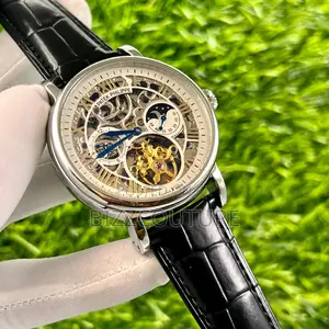 Original Patek Philippe Mechanical Black Leather Strap Watch