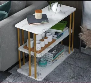 3 Shelves Bed Side Table With Steel Frame