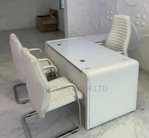 Set of White Office Desk
