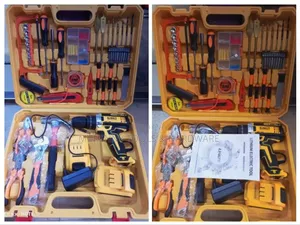 Dewalt Tools Box Kit Set With Cordless Battery Drill Machine