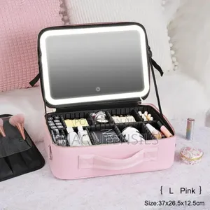 New Fashion Large Capacity Makeup Bag With Mirror LED Light