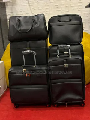 Set of 6 Imported Leather Travelling Luggage Boxes